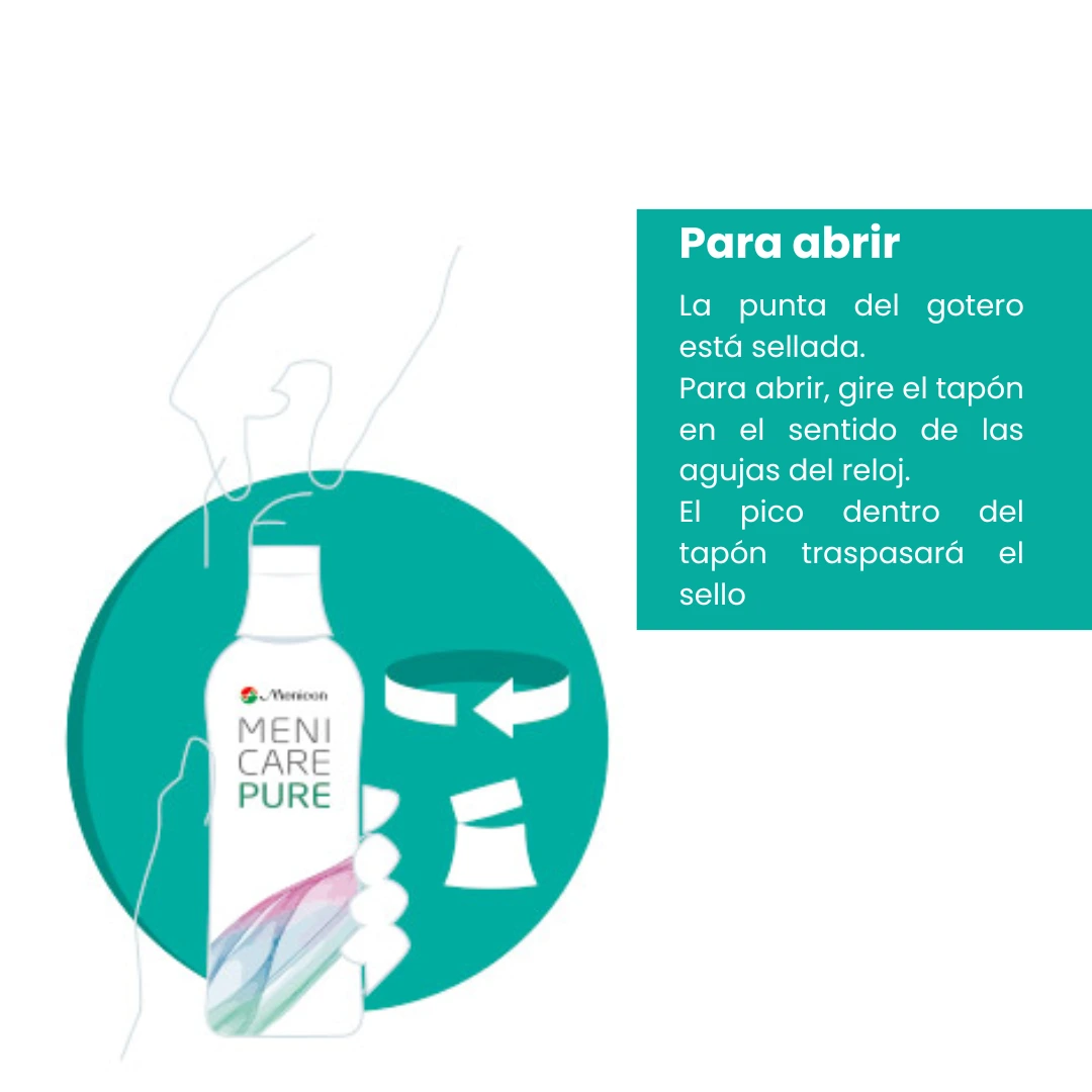 solución liquida Menicare pure lentes de contacto RGP